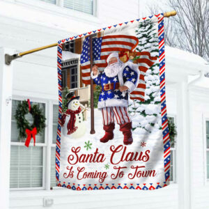 Christmas Joy Flag Santa Claus Is Coming To Town DDH2947F