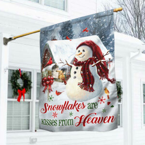 Christmas Flag Snowflakes Are Kisses From Heaven DDH2914F