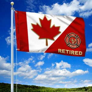 Firefighter Flag Canadian Retried Firefighter Grommet Flag TRL1302GFv1
