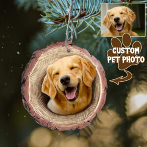 Personalized Wood Slice Ornament Custom Pet Photo PN1310OCT