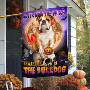 Bulldog Halloween Flag Beware Of The Bulldog DBD2796Fv17