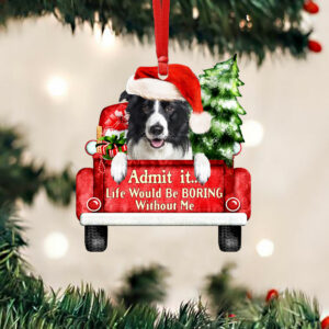 Border Collie Christmas Ornament, Life Would Be Boring Without Me QNN594Ov4