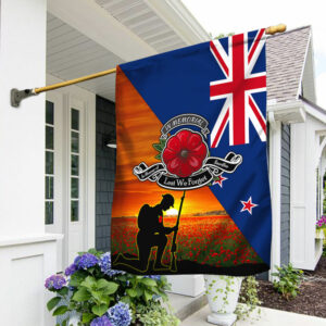 Remembrance Day Flag Lest We Forget New Zealand Flag TRL1374Fv2