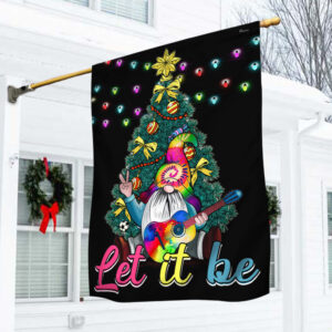 Hippie Christmas Gnome Flag Let It Be TTY378F