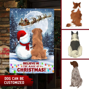 Personalized Flag  Snowman & Dog Believe In The Magic Of Christmas DBD2935FCT
