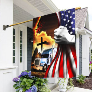 Truck Jesus Christian American Flag THH2369Fv1