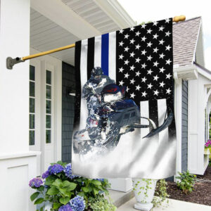 Snowmobile Blue Line American Flag LHA1785Fv1