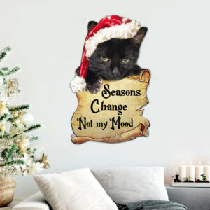 Black Cat Hanging Metal Sign Not My Mood NNT138MS