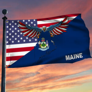 Maine Flag American Eagle Maine Grommet Flag TRL1430GFv11