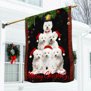 Merry Christmas Westie Christmas Tree Flag TRL1468F