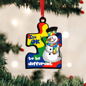 Personalized Ornament | Custom Name | Autism Snowman It's OK To Be Different DBD3045OCT