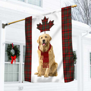 Canadian Flag Merry Christmas Golden Retriever Canadian Flag TRV1581F