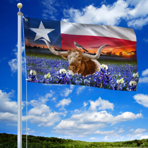 Texas Flag Texas Forever In Your Heart Grommet Flag TRN1290GFv1