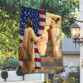 Jesus Flag The Statue Of Liberty MLH1993F