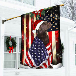Chocolate Labrador Retriever Flag Merry Christmas ANL285Fv3