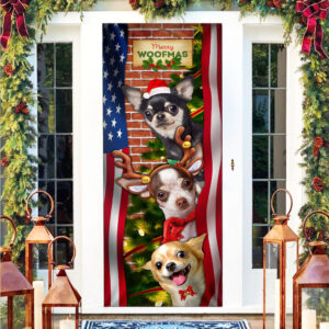 Chihuahua Door Cover Merry Woofmas MLH1977D