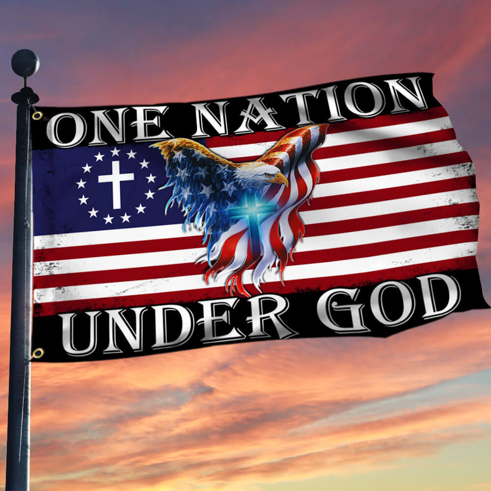 One Nation Under God American Eagle Grommet Flag THB3602GFv1