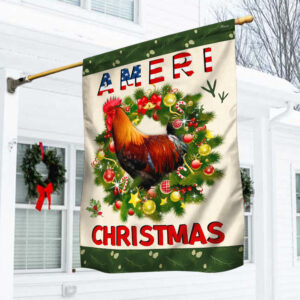 Rooster Christmas Flag MLH2034F