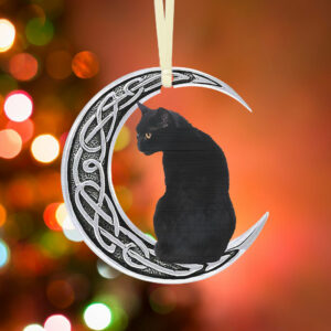 Black Cat On The Moon Christmas Ornament QNK1008O