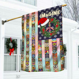 Christmas Peace Hippie Imagine Flag LHA1887F