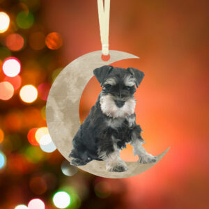 Miniature Schnauzer Christmas Ornament, Dog On The Moon QNK879Ov15