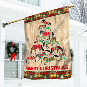 Horses Christmas Tree Flag LNH001F
