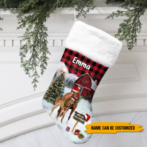 Personalized Merry Christmas Horses Christmas Stocking TRN1452CSCT