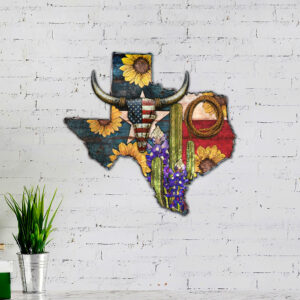 Texas Hanging Metal Sign Cactus NNT131MS