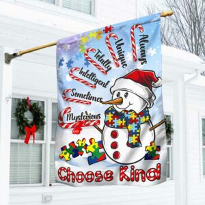 Autism Snowman Flag Choose Kind DBD3046F
