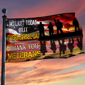 Veteran Grommet Flag Not Just Today But Every Single Day, Thank You Veterans TTY388GF
