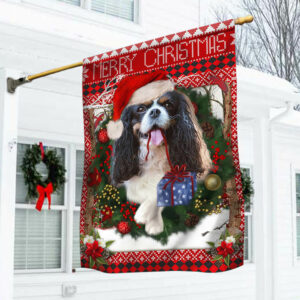 Caviler King Charles Spaniel Christmas Dog Flag PN503Fv6