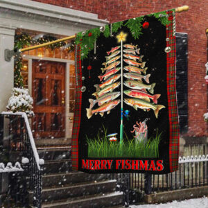 Fishing Flag Merry Fishmas Christmas Flag TRL1562F