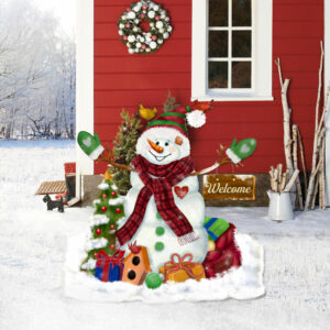 Snowman Welcome Christmas Garden Metal Sign home Decor QNK1013MS