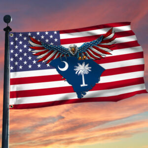 South Carolina Flag South Carolina American Eagle Grommet Flag TRL1566GFv1