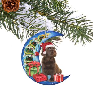 Chocolate Labrador Retriever Christmas Ornament THH3531Ov3