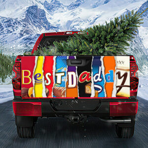 Best Dad Truck Tailgate Decal Sticker Wrap Chocolate NTB347TDv2