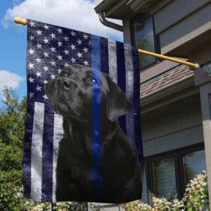 Black Labrador. The Thin Blue Line American Flag THB2220Fv6