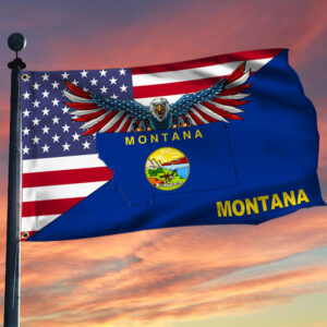 Montana Flag American Eagle Montana Grommet Flag TRL1430GFv19