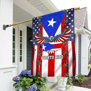 Puerto Rico U.S. States Patriot Eagle American Flag THB3622Fv10