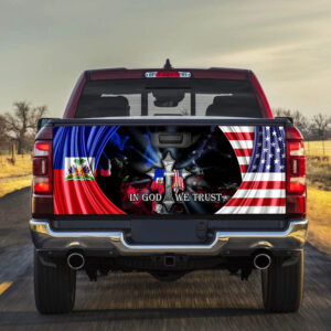 Haitian American Truck Tailgate Decal Sticker Wrap THH3649TD