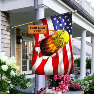 Personalized American Softball Flag Motivation NNT1560Fv1CT