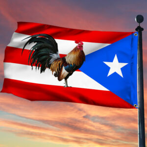 Rooster Puerto Rican Grommet Flag QNK1029GF