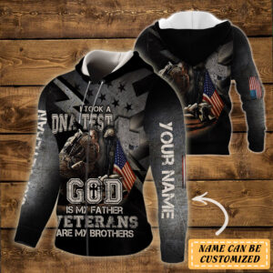Personalized Veterans Are My Brothers Veterans Zip Hoodie Custom Name THH3400ZHCT