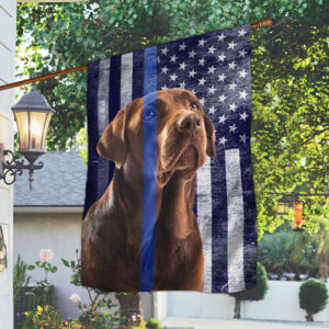 Chocolate Labrador. The Thin Blue Line Flag THB2220Fv5