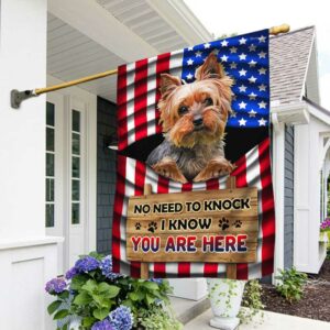 Yorkie Dog Flag No Need To Knock I Know You Are Here DBD3127Fv2