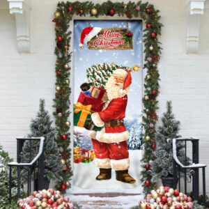 Santa Claus Christmas Door Cover, Seeing Isn't Believing Believing Is Seeing QNN369Dv3