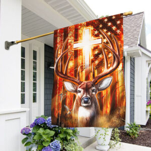 Deer Hunting American Flag THH3627F