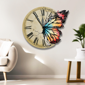 Time Flies Butterfly Hanging Metal Sign QNK1041MS