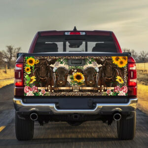 Cow Farm Truck Tailgate Decal Sticker Wrap Sunflower NNT191TD