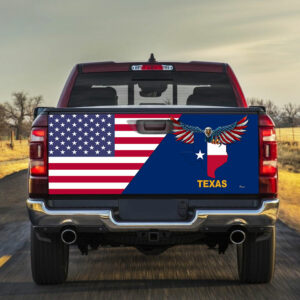 Texas Truck Sticker Wrap Texas American Eagle Truck Tailgate Decal Sticker Wrap TRL1698TD